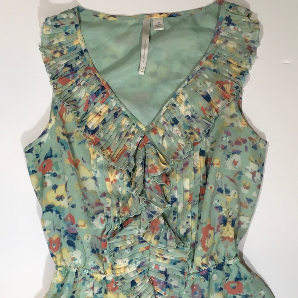 LC Lauren Conrad Floral Ruffle Blouse